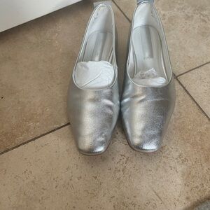 Franco Sarto Silver Flats Size 6